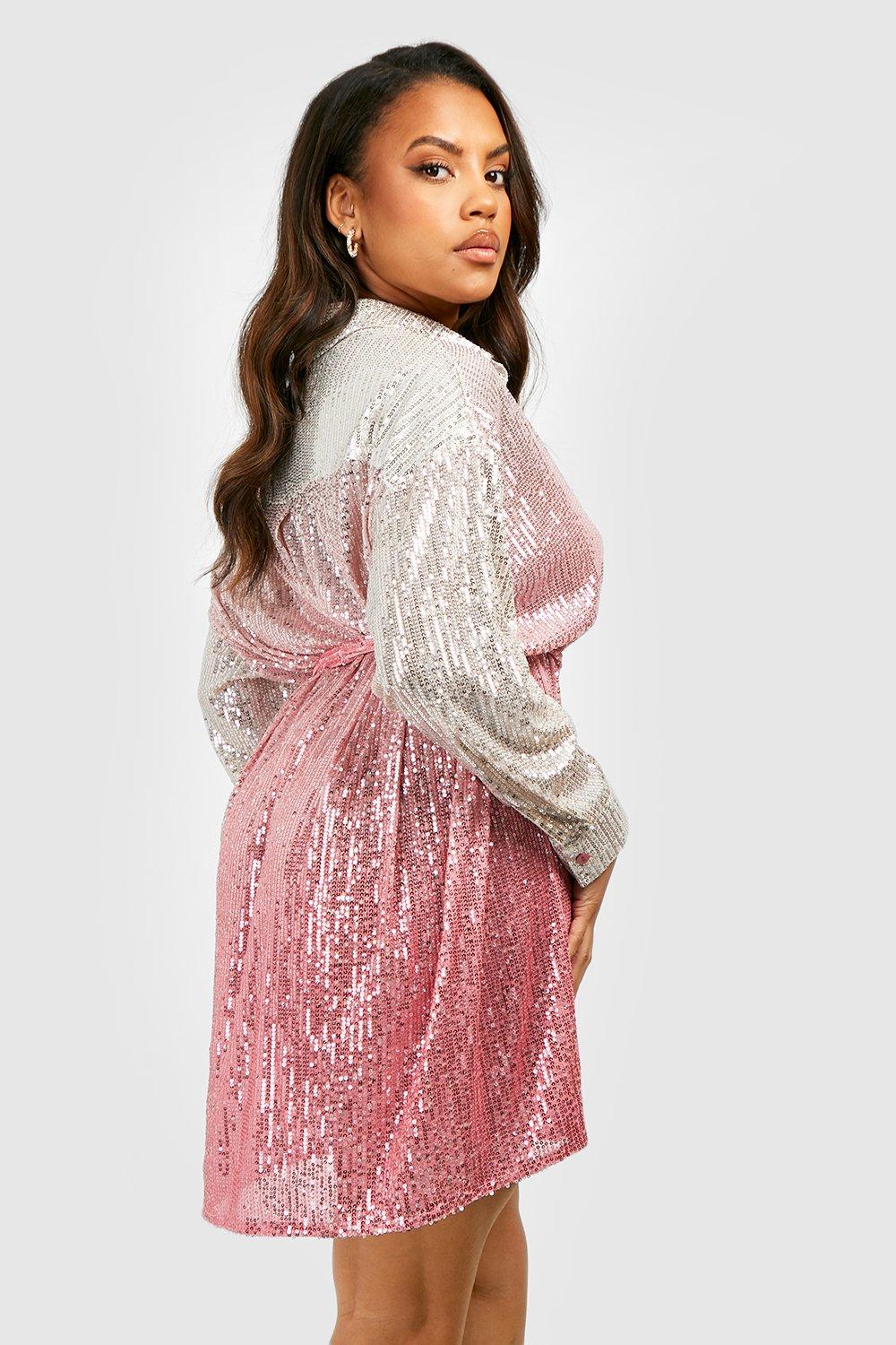 Oversized sequin shirt dress hotsell plus size